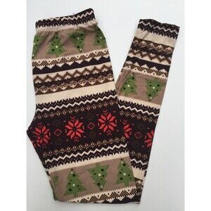 Christmas Navajo Beautiful Brown with Buttery Soft Leggings - One Size 2-12